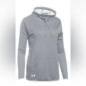 Under Armour Womens Steel Full Heather Novelty Funnel Neck Hoodie Large